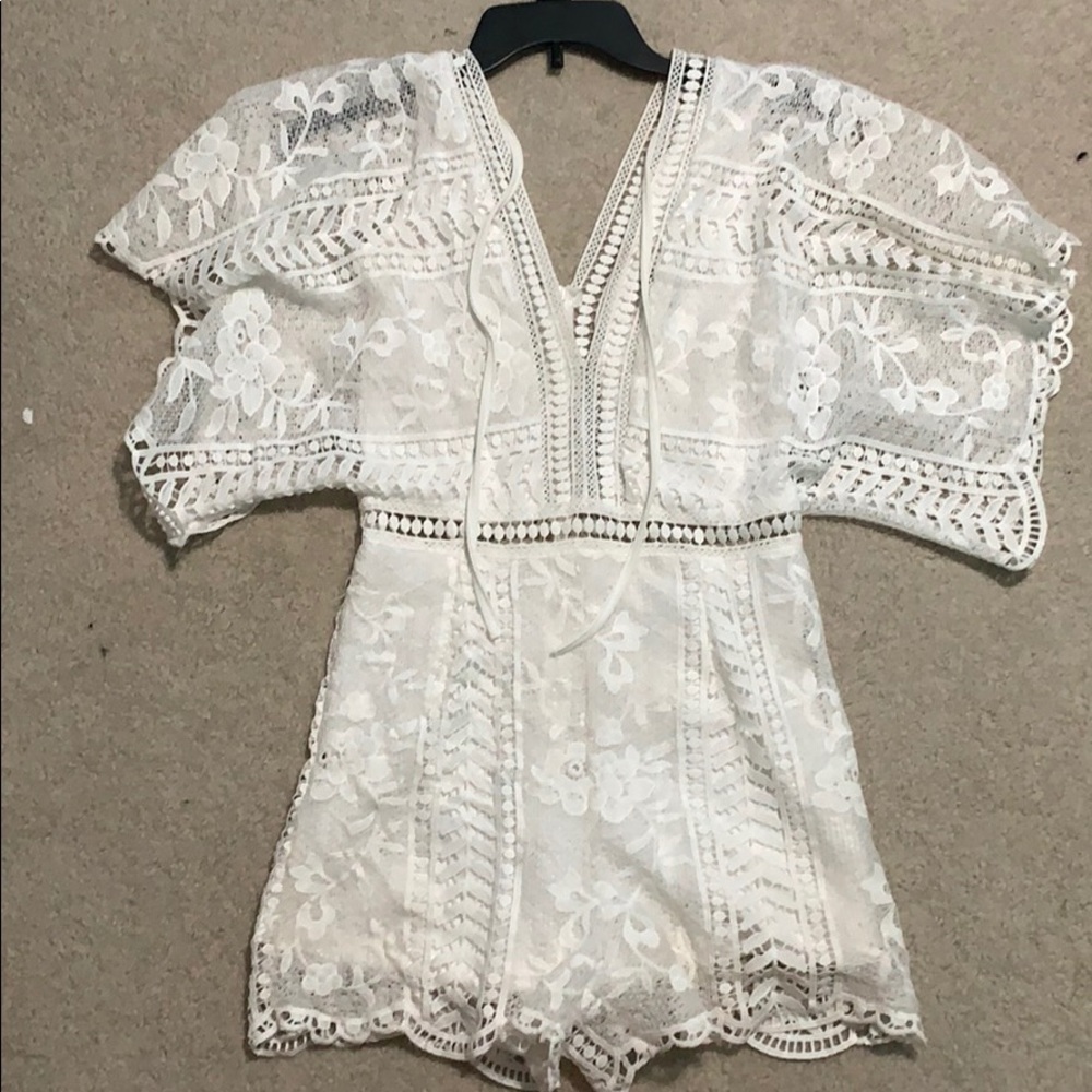 White floral romper